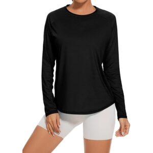 Black Women’s Long Sleeve Workout Shirt