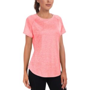 Coral Pink Women’s Lightweight Short Sleeve Gym Shirt