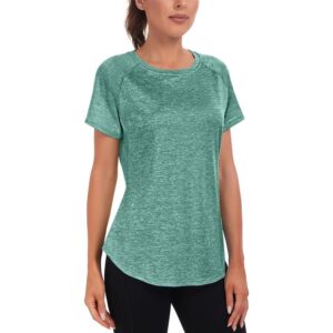 Dark Green Women’s Lightweight Short Sleeve Gym Shirt