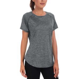 Grey Women's Lightweight Short Sleeve Gym Shirt