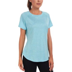 Light Blue Women's Lightweight Short Sleeve Gym Shirt