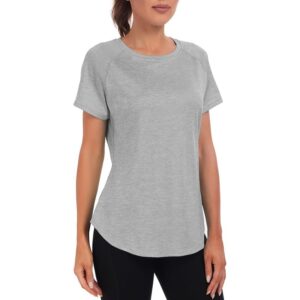 Light Grey Women's Lightweight Short Sleeve Gym Shirt