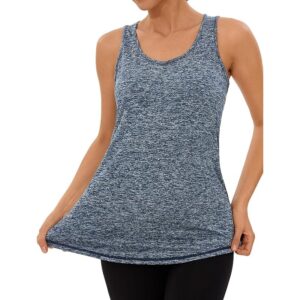 Navy Blue Women’s Racerback Workout Tank Top
