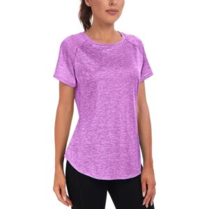 Purple Women's Lightweight Short Sleeve Gym Shirt