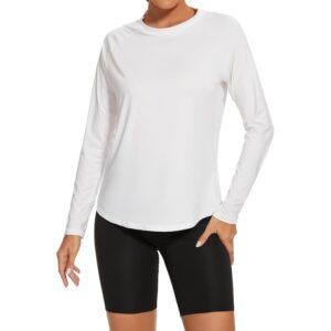 White Women’s Long Sleeve Workout Shirt